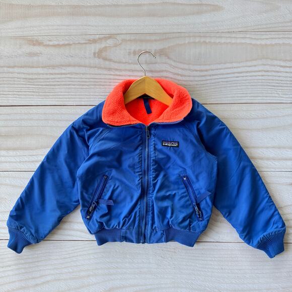 VTG 80s Patagonia Kids Toddler Size 4/5 Bomber Fleece Lined Jacket Made in USA - Picture 2 of 10
